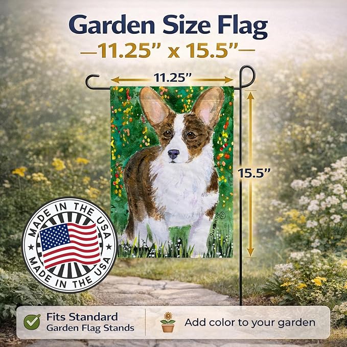 Caroline's Treasures SS8970GF Corgi Garden Flag Mailbox Flag Decorative Yard Flag Banner Outside Patio Artwork Yard Flower Beds, Garden Size, Multicolor