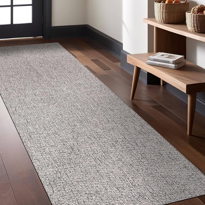 Luul Home Easy Jute Rugs 2x7 Gray Color Living Room Indoor Outdoor Runner Rug for Farmhouse Patio and Kitchen Rug High Traffic Washable Easy to Clean Solid Boho Woven Design Outside Carpet (2 x 7)