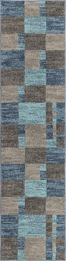 Unique Loom Autumn Collection Area Rug - Providence (2' 7" x 10' Runner, Blue Gray/ Light Brown)