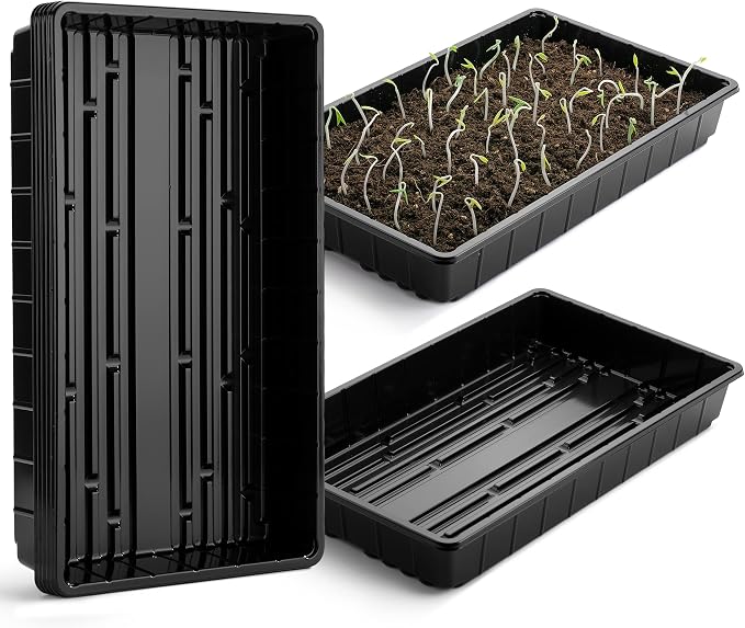 Mr. Pen- Seed Starter Trays, 5 Pack, 17"x10"x2.4" | Durable Plastic Growing Trays, Stackable and Reusable Seedling Starter Kits for Indoor, Outdoor, Greenhouse Gardening