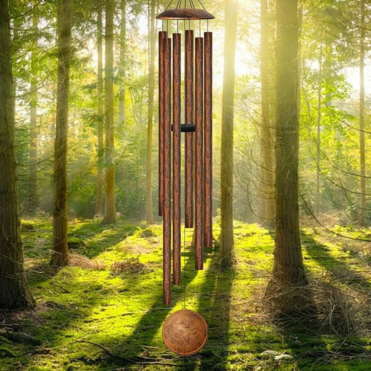 66" Extra Large Wind Chimes for Outside Deep Tone, 6 Thick and Bold Aluminum Tubes Relaxing Melody with Vintage Hummingbird Windcatcher for Garden Patio Decor, Great Gift Idea for Mother's Day