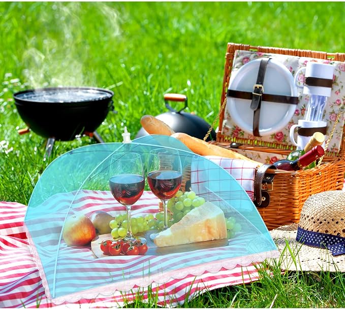 10 Pack Food Cover Tents, Pop-Up Food Tents, Foods Covers for Outdoors, Foods Mesh Cover, Reusable and Collapsible Outdoor Picnic Covers Net,Suit for Parties Picnics,BBQs, Fruit