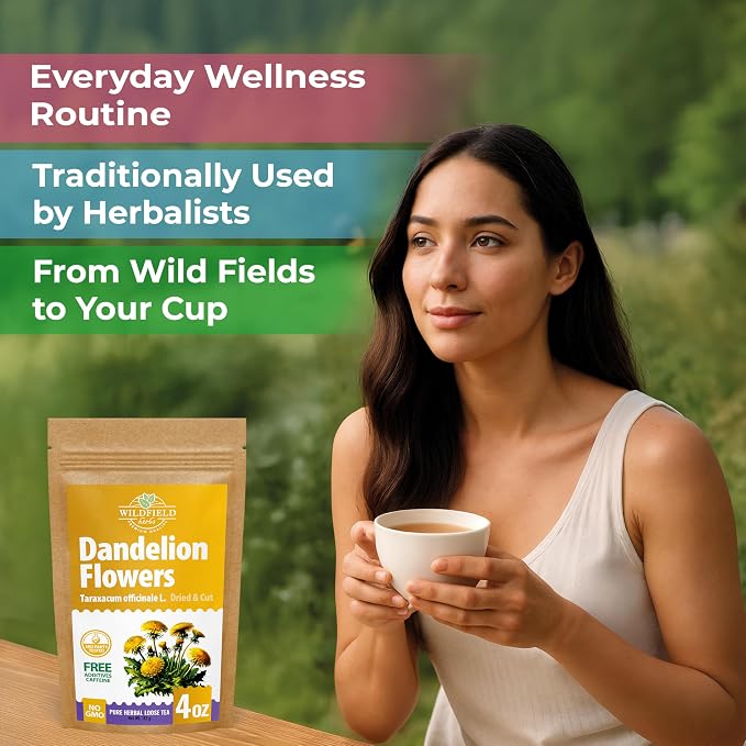 4 oz. Dried Dandelion Flowers Herbal Tea (Taraxacum Officinale L.) - 113g Flores De Diente De León Herb Tea