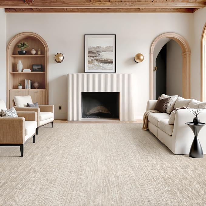 Valenrug 8x10 Area Rugs for Living Room, Large Washable Rug Non Slip Brown | Soft Low Pile, Thin & Lighweight Carpet, Folable Stain Resistant Modern Indoor Floor Mat for Bedroom, Dining Room, Home Decor