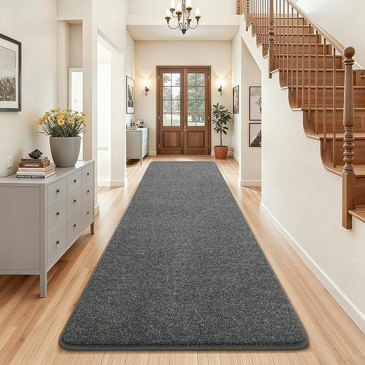 AROGAN 2x8 Runner Rug for Hallway, Long Runner Rugs Non Slip, Black & White | Soft Washable Memory Foam Carpet for Bedroom, Non Slip Backing Runners Rug for Hallways, Kitchen, Bathroom, Entryway Home