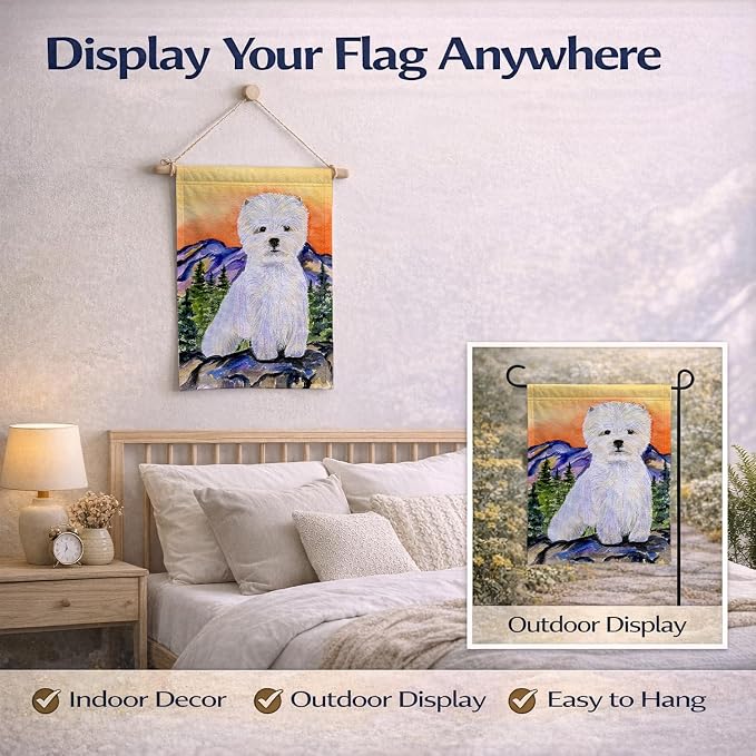 Caroline's Treasures SS8159GF Westie Garden Flag Mailbox Flag Decorative Yard Flag Banner Outside Patio Artwork Yard Flower Beds, Garden Size, Multicolor