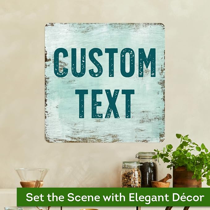 Custom Sign, Custom Street Sign, 11 Font Colors, 13 Font Styles, 4 Hole Options, 22 Sizes, 18x18 Inches, Rust Free DiBound, Fade Resistant, Made in USA by My Sign Center (Shabby Chic)