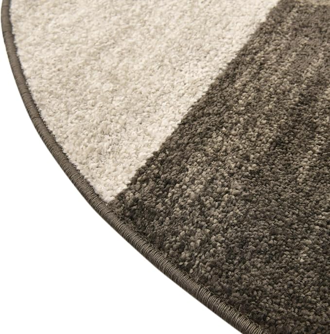 Unique Loom Autumn Collection Modern Contemporary Casual Abstract Area Rug (Gray/ Ivory Tonal, 7 ft 10 x 7 ft 10 Round)