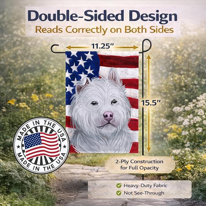 Caroline's Treasures CK6759GF Xiasi Quan American Flag Garden Flag Mailbox Flag Decorative Yard Flag Banner Outside Patio Artwork Yard Flower Beds, Garden Size, Multicolor