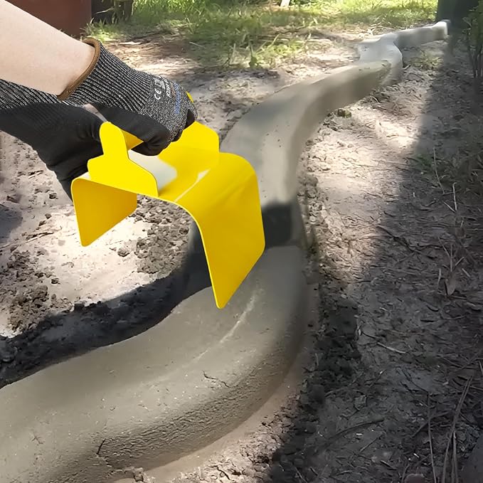 Concrete Curb Trowel, Garden Edging Curb Trowel Concrete Tool, Concrete Curb Trowel Edger, Landscape Curb Trowel with Putty Knife (Rectangle)
