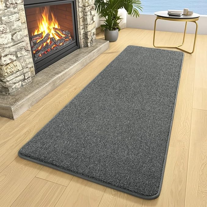 AROGAN 2x6 Runner Rug for Hallway, Long Runner Rugs Non Slip, Black & White | Soft Washable Memory Foam Carpet for Bedroom, Non Slip Backing Runners Rug for Hallways, Kitchen, Bathroom, Entryway Home
