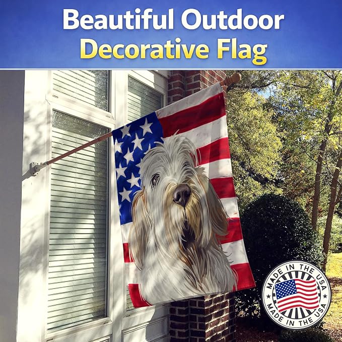 Caroline's Treasures CK6720CHF Spinone Italiano Dog American Flag House Flag Large Porch Sleeve Pole Decorative Outside Yard Banner Artwork Wall Hanging, Polyester, House Size, Multicolor