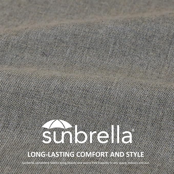 Unimatta Sunbrella Outdoor Patio Chair Cushions Set, 24" x 24"(24x24 Back), Set of 2, Water-Repellent, Fade Resistant, Deep Seat Bottom and Back Cushion for Backyard, Couch, Sofa, Cast Shale