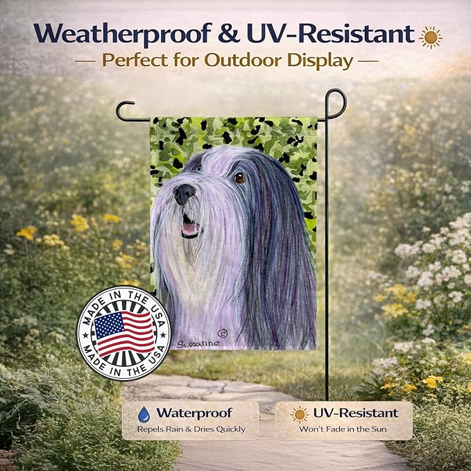 Caroline's Treasures SS8808GF Bearded Collie Garden Flag Mailbox Flag Decorative Yard Flag Banner Outside Patio Artwork Yard Flower Beds, Garden Size, Multicolor