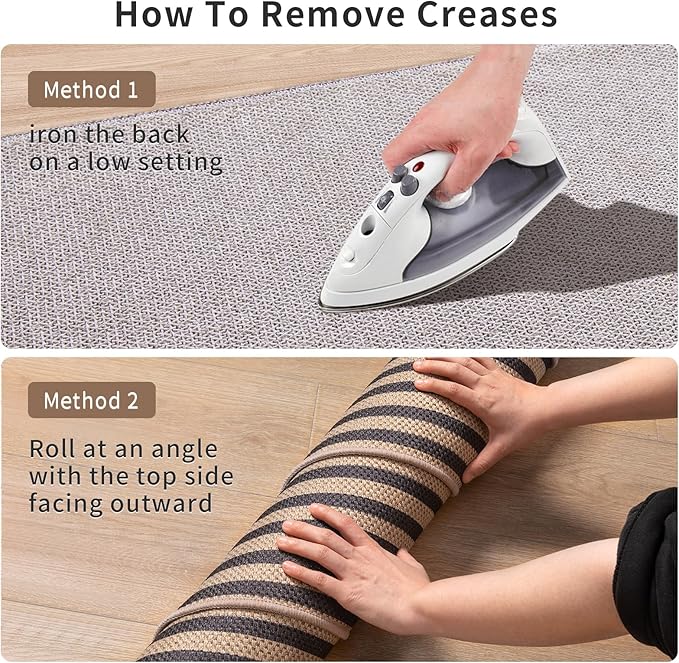 Tangsoo Rainbow Easy Jute Rug 2x3 Washable Rug,Small Area Rug for Entryway | Non-Slip Thin Dark Brown Indoor Outdoor Door Mat Modern Farmhouse Carpet for Entrance Kitchen Bedroom Bathroom