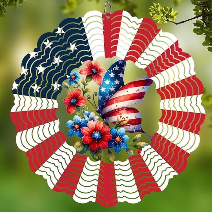 Wind Spinners Outdoor Butterfly - Birthday Gifts for Women Mom, Hanging Butterflies Wind Sculptures, 12 inch 3D Wind Spinner for Garden Decor for Outside, Garden, Patio, Yard