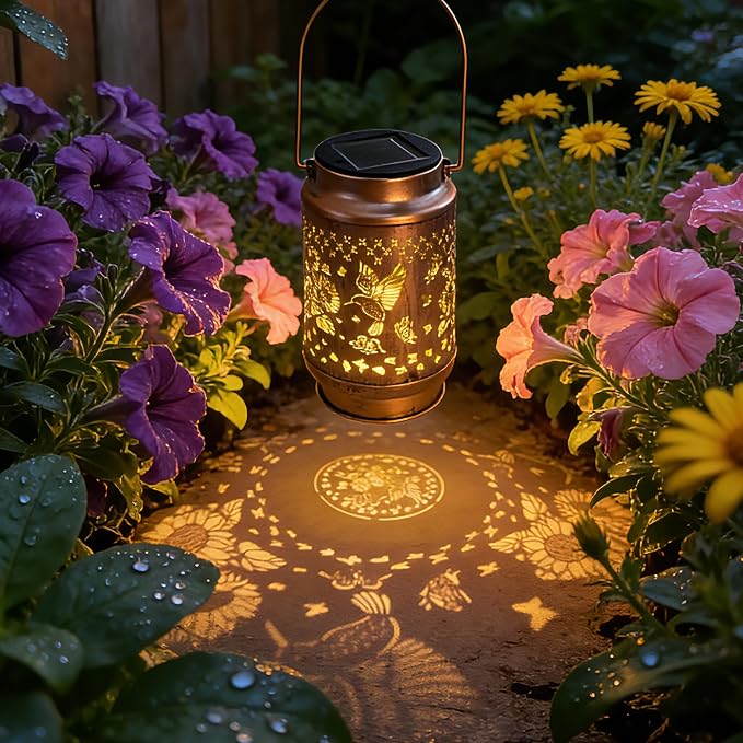 Gifts for Women, Birthday Gifts for Mom Grandma, Solar Lanterns Outdoor Waterproof Hummingbird Garden Decor, 10 Hours Long Lasting Hanging Solar Lights, Solar Decoration Outside for Yard Patio Porch