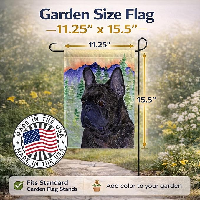 Caroline's Treasures SS8257GF French Bulldog Garden Flag Mailbox Flag Decorative Yard Flag Banner Outside Patio Artwork Yard Flower Beds, Garden Size, Multicolor