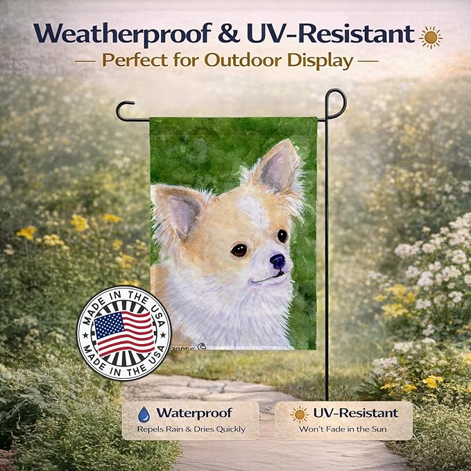 Caroline's Treasures SS8788GF Chihuahua Garden Flag Mailbox Flag Decorative Yard Flag Banner Outside Patio Artwork Yard Flower Beds, Garden Size, Multicolor