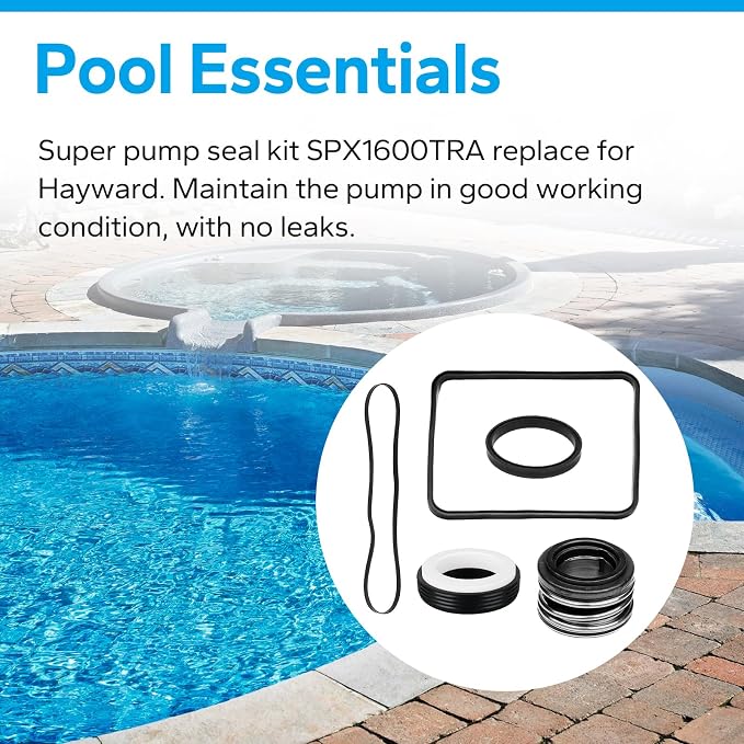 SPX1600TRA Super Pump Seal Kit Replacement for Hayward Pool Pump Go Kit 3 | Pool Pump Gasket Seal O-Ring Repair Kit fits for Hayward Parts SP1600, SP2600 in Regular, X, VSP Models