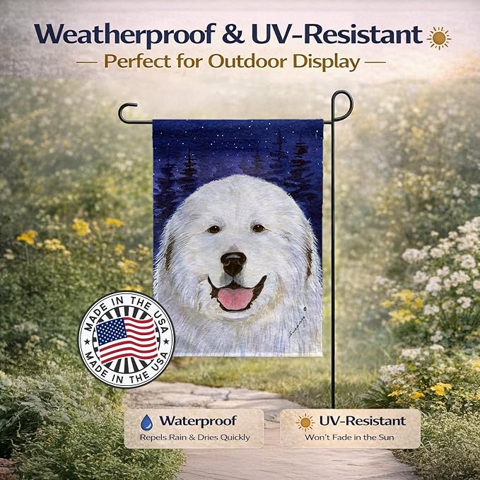 Caroline's Treasures SS8242GF Great Pyrenees Garden Flag Mailbox Flag Decorative Yard Flag Banner Outside Patio Artwork Yard Flower Beds, Garden Size, Multicolor