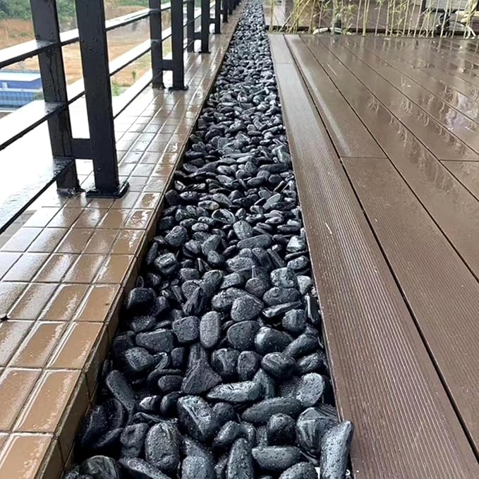 Polished Black River Rocks - 2-3 inch 10LB High Polished Decorative Pebbles, Stones for Landscaping, Natural River Rocks for Outdoor Décor, Plants,Vase Filler,Fish Tank