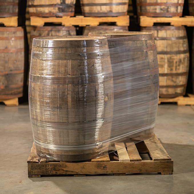 Midwest Barrel Company Authentic Bourbon/Whiskey Barrel (53 Gallon) Used Genuine American White Oak Wood Barrel for Decoration, Furniture & DIY Projects - 6 Barrels