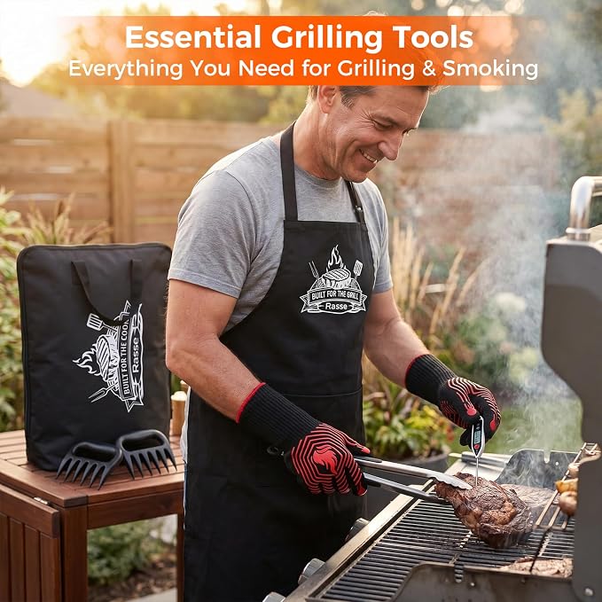 Upgraded 23in BBQ Blanket for Resting Meat with Grill Accessories, Insulated Meat Resting Bag & Accessories for Brisket, Pork, Turkey – BBQ Gifts for Men, Dad, Grill Lovers with Gift Box