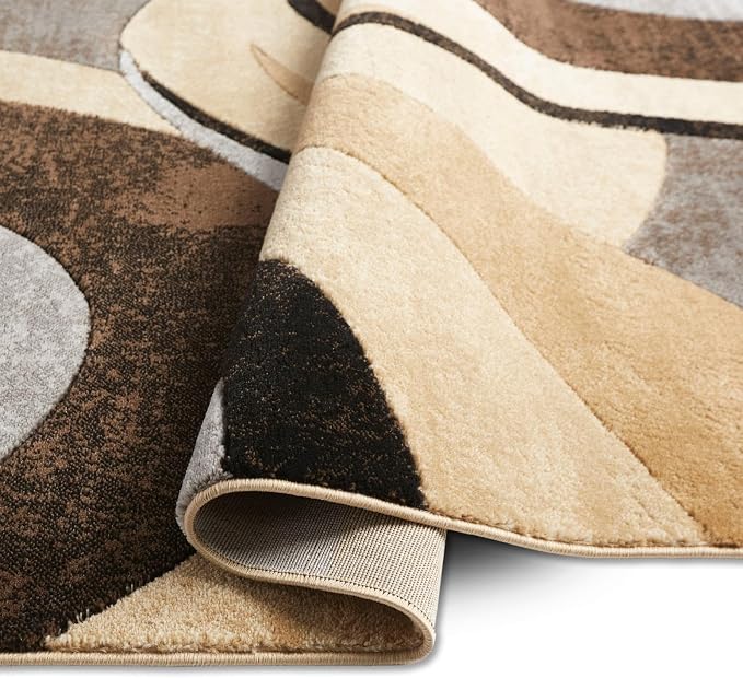 Home Dynamix Tribeca Slade Modern Area Rug ,Abstract Brown/Gray 5'2"x7'2" (TRIBECA 2N)