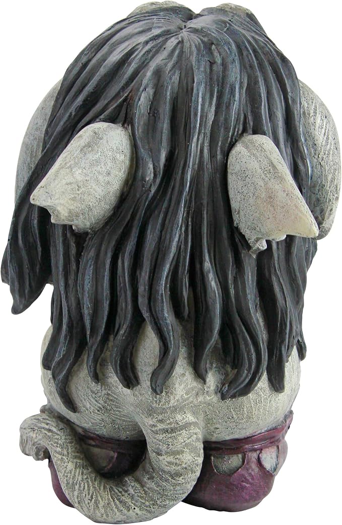 Garden Gnome Statue -Pondering Sylvester the Cynical Gnome Troll - Lawn Gnome
