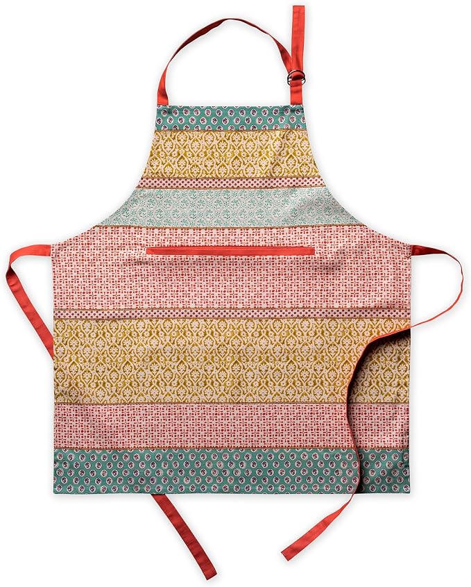 Maison d' Hermine Aprons for women with Pocket 100% Cotton (27.50"x31.50") | Adjustable Neck Strap & long ties Apron Men Chef Wedding Cooking Gardening Server Maid