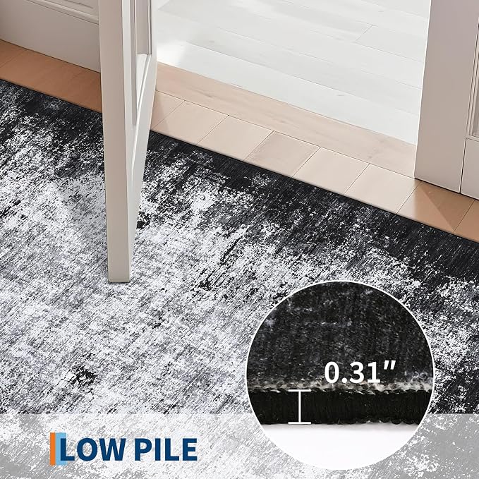 GarveeHome Abstract Area Rugs 5x7 Ultra-Soft Modern Indoor Carpet Grey | Non-Slip Backing, Stain-Resistant Low Pile Floor Cover, Colorful Indoor Mat, Bedroom, Kitchen, Laundry