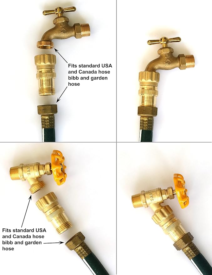 Heavy Duty 25 psi Water Pressure Regulator 3/4 inch Hose Thread Drip Irrigation System Pressure Reducer, Lead-Free Brass (With Regular and Screen O-Rings, 1, Count)