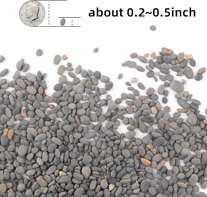 CJGQ Decorative River Rocks Pebbles for Succulents, Cacti & Gardens, Aquarium Gravel, Fish Tank Rocks, 2.4 lb