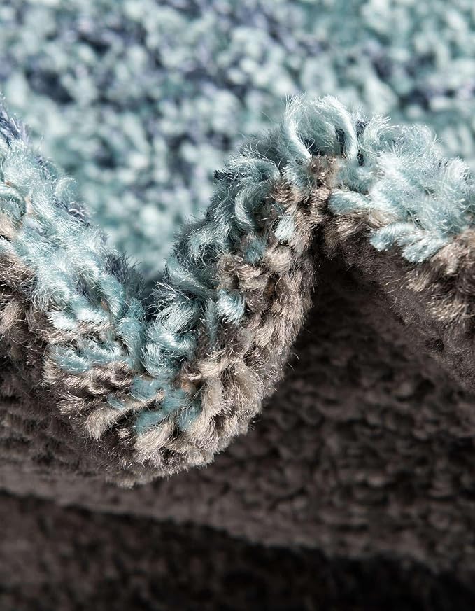 Unique Loom Autumn Collection Area Rug - Providence (5' 3" Octagon, Blue Gray/ Light Brown)