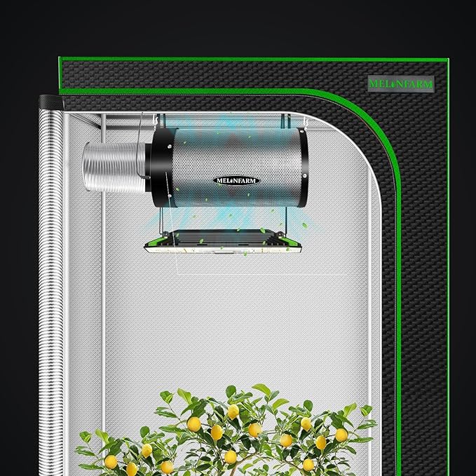 Air Filtration Kit 4", Built-in 14cm Fan Low Nois Carbon Filter with 12-Speed Controller, 8' Ducting, Cooling & Ventilation System for Grow Tents, Indoor Gardening, Hydroponics 4“x12.6"