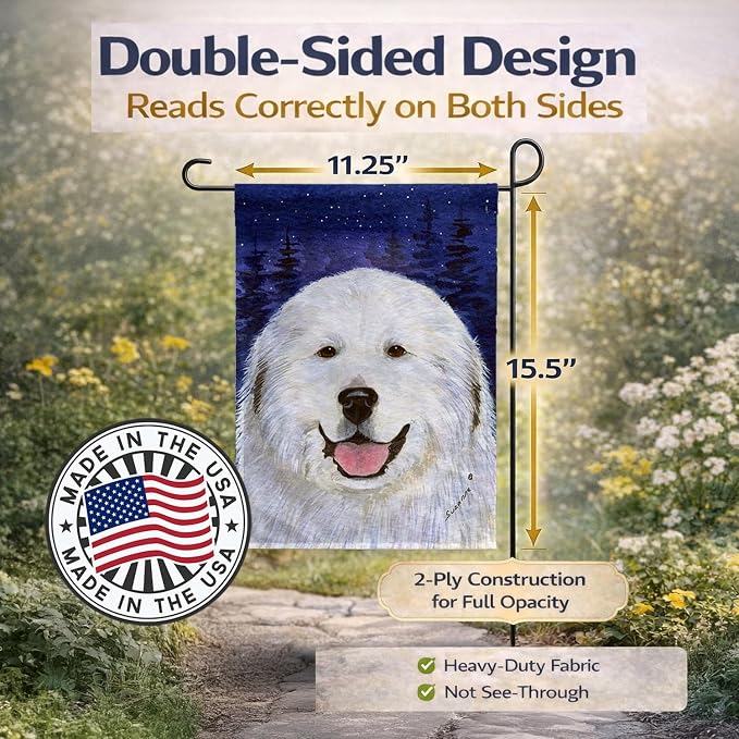 Caroline's Treasures SS8242GF Great Pyrenees Garden Flag Mailbox Flag Decorative Yard Flag Banner Outside Patio Artwork Yard Flower Beds, Garden Size, Multicolor