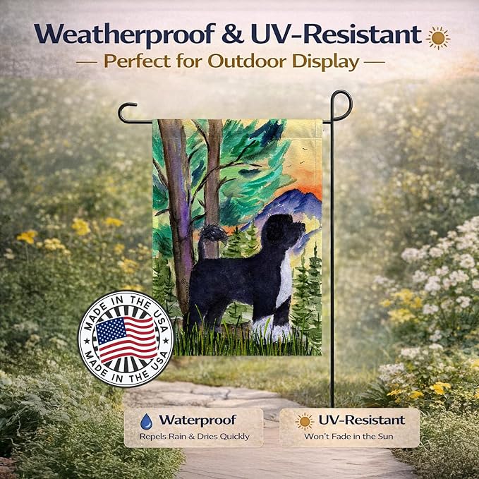 Caroline's Treasures SS8429GF Portuguese Water Dog Garden Flag Mailbox Flag Decorative Yard Flag Banner Outside Patio Artwork Yard Flower Beds, Garden Size, Multicolor