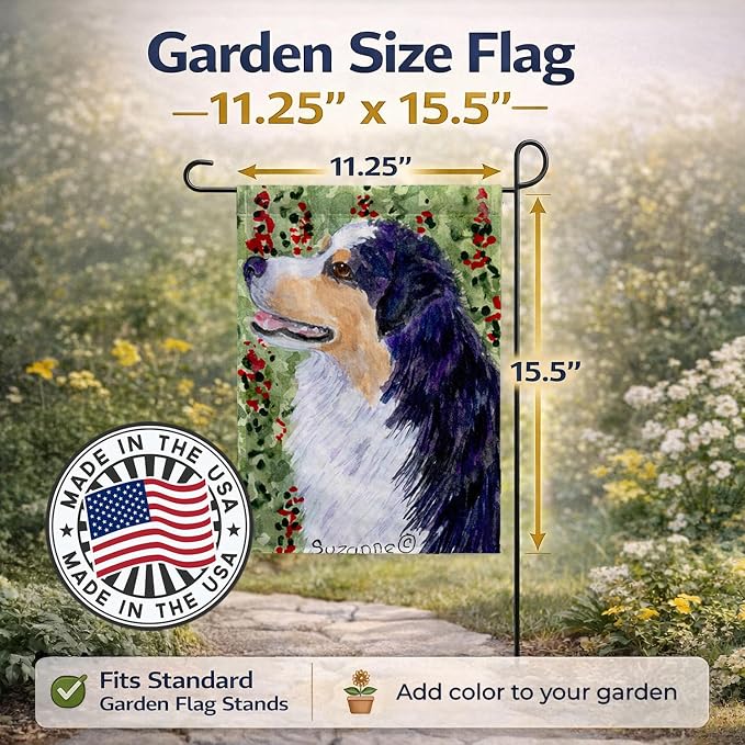 Caroline's Treasures SS8845GF Australian Shepherd Garden Flag Mailbox Flag Decorative Yard Flag Banner Outside Patio Artwork Yard Flower Beds, Garden Size, Multicolor