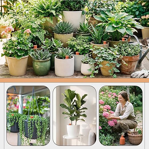 DoubleFill 1 Pcs 150oz Ollas Terracotta Watering Pots Self Watering Planter Insert Terracotta Globes Clay for Outdoor Indoor Garden Plants, Easy to Refill