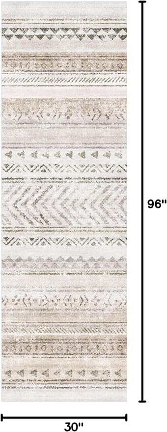 Art&Tuft 2'6"x8 Runner Rug Non Slip, Washable Rug Runners for Hallways,Brown