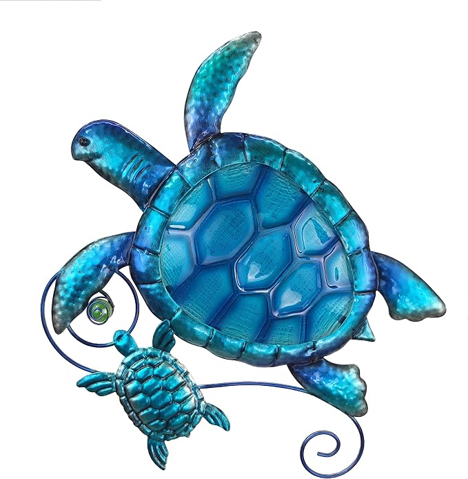 JOYBEE HOME&GARDEN Metal Sea Turtle Wall art Decor-Turtle Decor for Garden Pool Patio Balcony Kitchen or Bathroom-Works of art of common metal