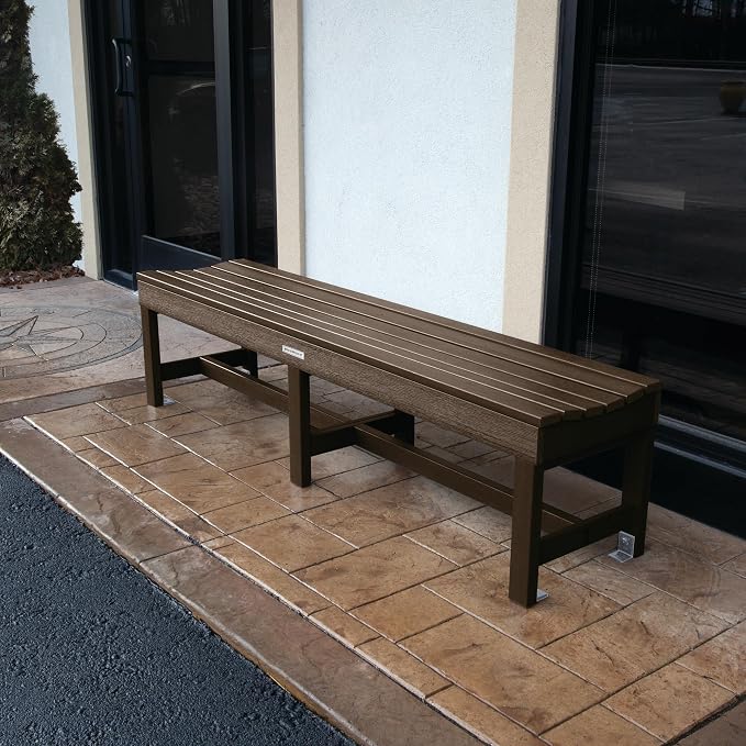 Sequoia Professional Commercial Grade Weldon Backless Picnic Bench, 6ft, Weathered Acorn