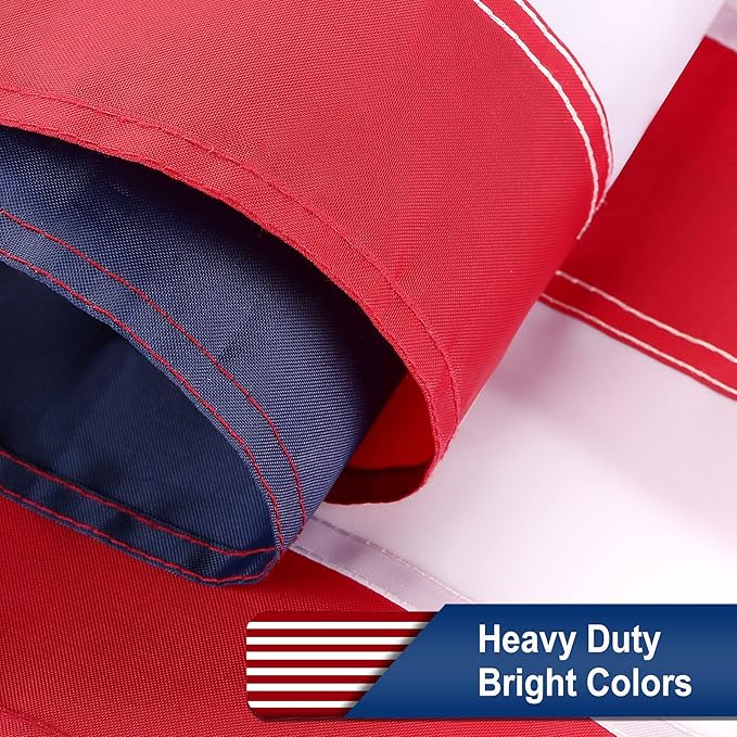 American Flag 3x5 Outdoor - Heavy Duty US Flag 3x5 ft, American Flags for Outside 3x5, USA Flag with Embroidered Stars and Sewn Stripes, 2 Brass Grommets