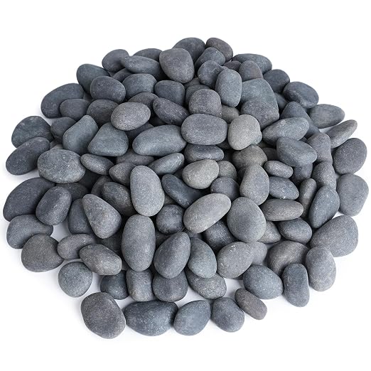 Pulovin 40 lbs River Rocks for Landscaping, 0.4-1 inch Natural Rocks for Aquarium, Fish Tank, Decorative Garden Stones for Plants, Flower Pots, Vase, Walkways