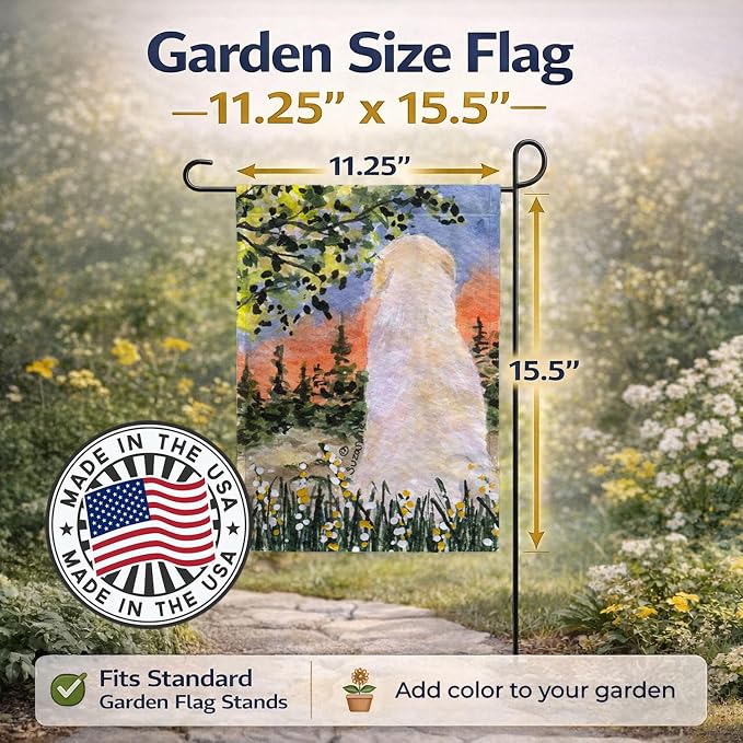Caroline's Treasures SS8820GF Golden Retriever Garden Flag Mailbox Flag Decorative Yard Flag Banner Outside Patio Artwork Yard Flower Beds, Garden Size, Multicolor