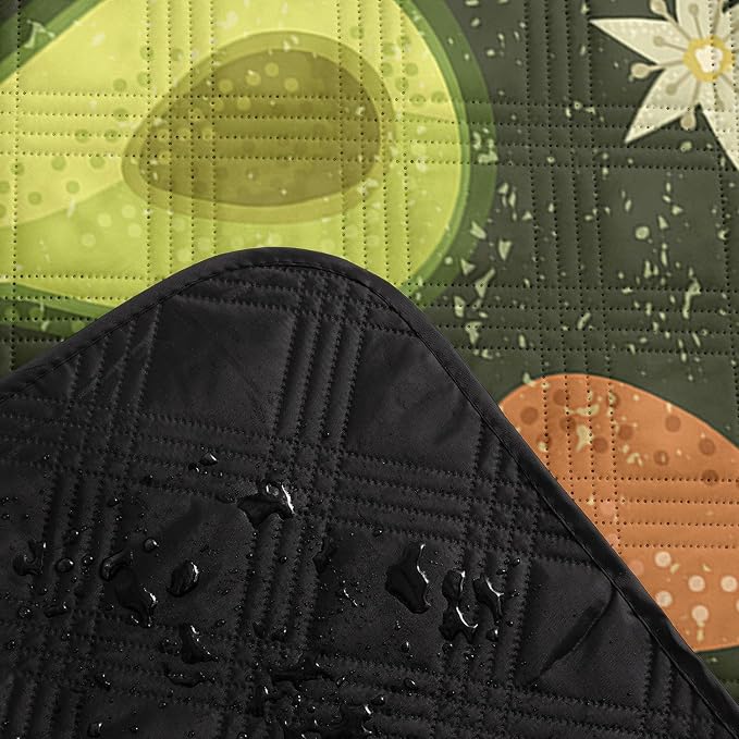 Outdoor Picnic Blanket,Portable Sandproof Waterproof Picnic Mat,Avocado Printed Camping Beach Mat for Sand and Wet Grass Hiking (Avocado S)