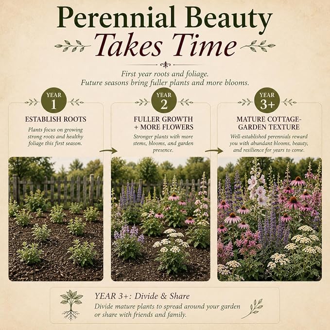 Old-World Apothecary Garden Seeds, 6 Medicinal Herb & Perennial Flower Seed Packets for Cottage, Pollinator, Herbalist & Herb Gardens