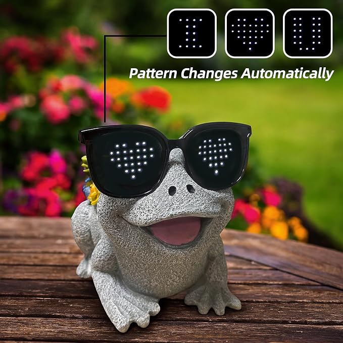 Frog Solar Garden Statue Decor with Succulent and Led Lights Outdoor Decoration for Lawn Backyard Patio Yard Ornament Housewarming Birthday Gifts for Mom Grandma Women