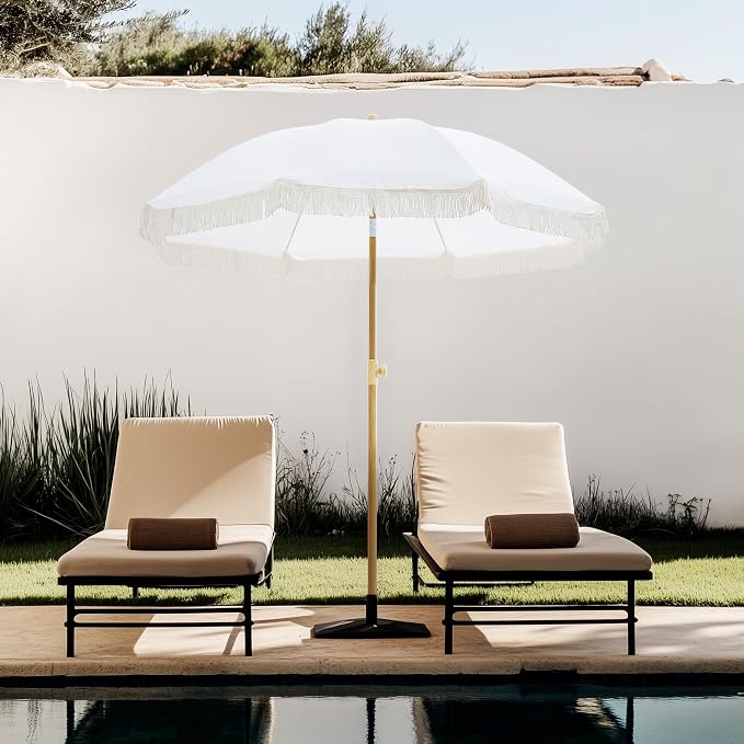Aohanoi Outdoor Umbrella - Sun Protection, Rain Resistant, Windproof with Manual Open-Close Feature - Ideal for Beach, Camping, and Picnics